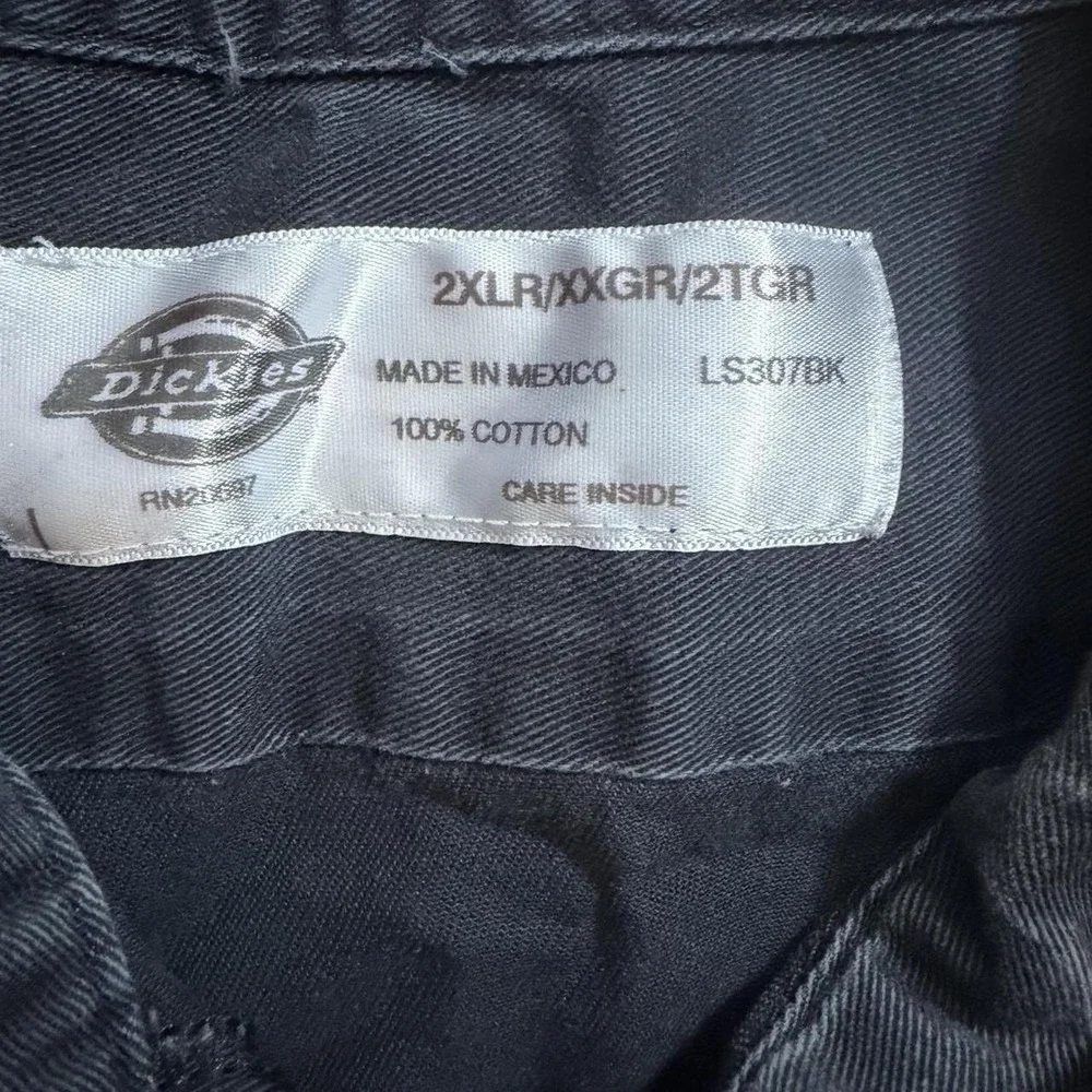 Vintage Dickies Faded Black Button Up Workwear Shirt Men's Size 2XL Grunge Skate